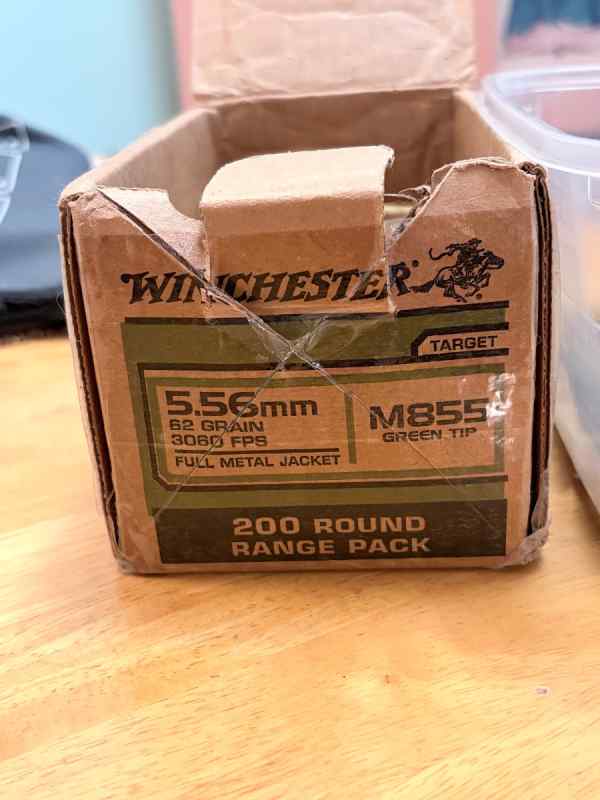 200 rounds.5.56 green tip AR ammo