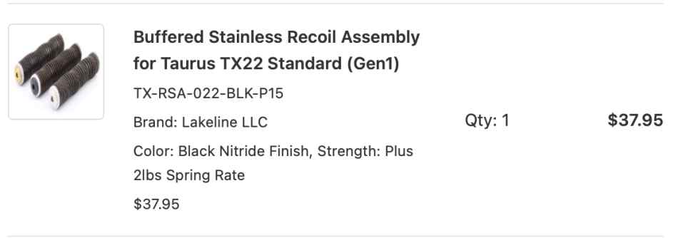 LakeLine TX22 Gen 1 Recoil Spring - +2lbs.  BNIB !